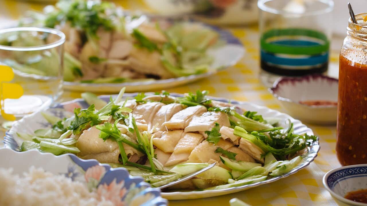 Simplified Hainanese chicken rice